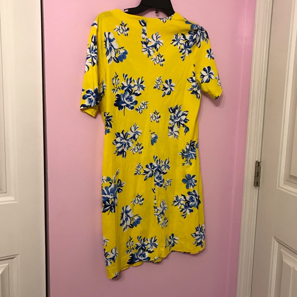 Draper James Summerall Hillsboro Yellow/Blue Floral Print Mini T-shirt Dress M - Picture 4 of 4